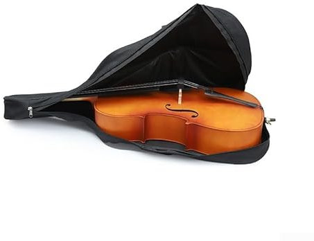 Borsa per violoncello da 1/4 impermeabile, misura 1/4, imbottita, con cinghie per zaino, colore nero