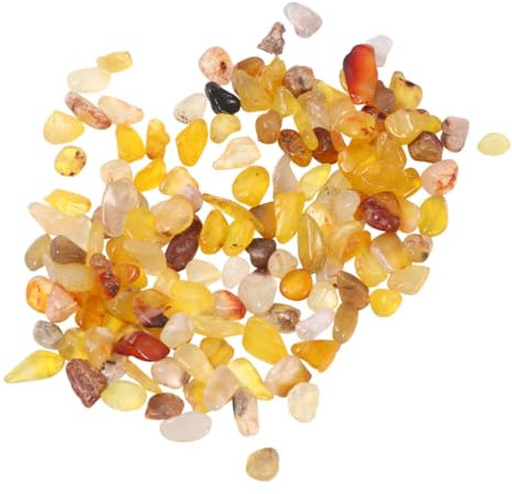 COLLBATH 200g Yellow Agate Gravel for Plant Pots Aquariums Decorative Garden Stones Irregular Gravel Stones