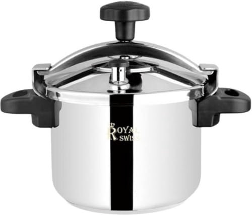 Royal Swiss Autocuiseur de 8 litres pour cuisine, autocuiseur en alliage d'aluminium avec soupape de sécurité, couvercle verrouillable à étrier double face, bocal de conserve pour la plupart