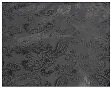 EU Fabrics Paisley Jacquard Futterstoff | Vorhangfutter Polstermaterial zum Nähen | Ideal zum Drapieren, Jacken und Röcke | Paisley Design Stoff Meterware (Grau, 1 Meter x 144 cm)