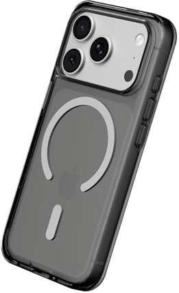 RhinoShield MagSafe-kompatible Hülle für [iPhone 17 Pro] | Clear Case - Anti-Vergilbung, Hohe Transparenz, Überragende Magnetkraft, Übertrifft Militär-Fallteststandard - Aschgrau