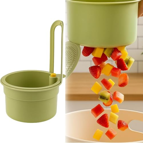 Sink Food Catcher, Sink Strainer Basket with Hanging Design, Compact Kitchen Sink Drain Basket for Efficient Draining, Food Waste Catcher Sink, Green, 20.2cm x 14.2cm x 8.3cm