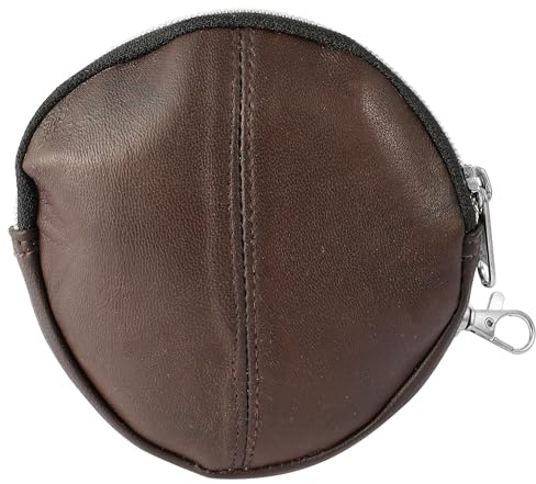 Excellanc Geldbörse für Damen aus Leder in Braun, Geldbeutel mit Reißverschluss in 11,5 x 11,5 x 2,5 cm
