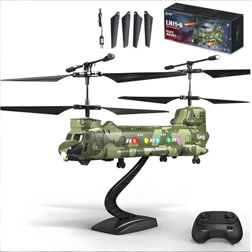 Authticar RC Hubschrauber 2.4Ghz Militär RC Hubschrauber mit HD Kamera, Höhenhaltung, LED-Lichtern, One Key Funtion für Luftaufnahmen, Indoor Outdoor, Anfänger Freundliche Hubschrauber