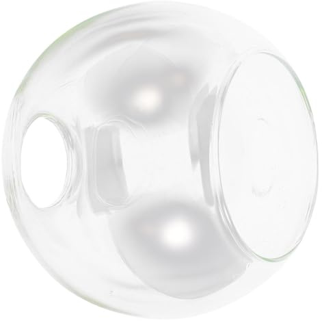 KAILIKETIY Runder Lampenschirm aus Klarglas 130mm mit Doppelöffnung Kugellampenschirm E27 Fassung Ersatzglas für Pendelleuchte und Wandleuchte