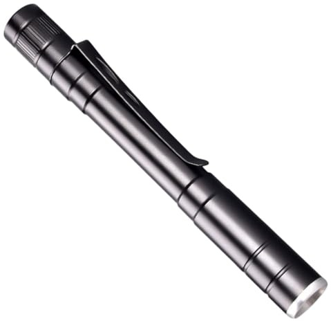 LALADEFIEE Medizinische LED Stiftlampe mit Taschenclip Tragbare Pupillenleuchte für Munduntersuchung Kompakte Inspektionsleuchte für Ärzte und Krankenschwestern Schwarz ohne Batterie