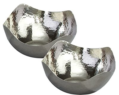 Elegance 72656/2 Hammered Wave Bowl, Set of 2 Stainless Steel, Silver