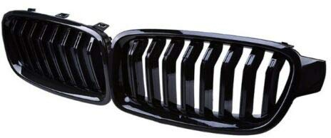 Autobits Kühlergrill Nieren Doppelsteg Schwarz Hochglanz Lackiert Neu Hochwertig Passgenau BMW 5er F10 F11 PKW Grille