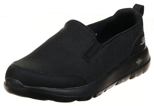 Skechers Mens Go Walk Max Clinched - Athletic Mesh Double Gore Slip On Walking Shoe, Black/Green, 8.5 M US