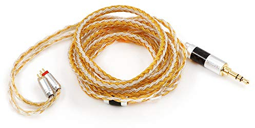 LINSOUL Tripowin Zonie IEM Kabel, 16 Adern Versilbertes Kopfhörerkabel, 1.25m SPC in Ear Monitor Kabel für 7hz Zero:2 Orchestra Lite Cadenza Hype4 Supermix4(2,5mm)(MMCX,Gold)