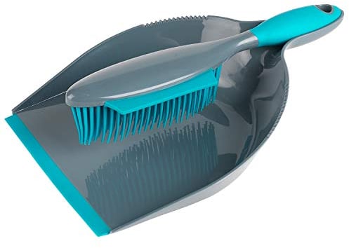 Beldray LA069351EU Juego De Recogedor Y Cepillo Pet Plus+ Con Un Diseño Compacto, Productos De Limpieza Ligeros Y Duraderos, Ideal Para Limpiar Encimeras, Alféizares, Derrames, Gris/Turquesa