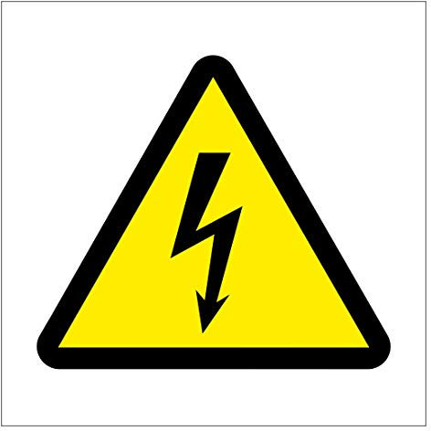 Electrical Warning Symbol Sign 120mm x 120mm Self Adhesive Vinyl Sticker Perfect for Marking Electrical Hazard Areas (1)