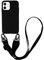UnnFiko Silicone Case Compatible with iPhone 12 Mini, Adjustable Crossbody Necklace, Lanyard Neck Strap Protective Case Cover (Black, iPhone 12 Mini)