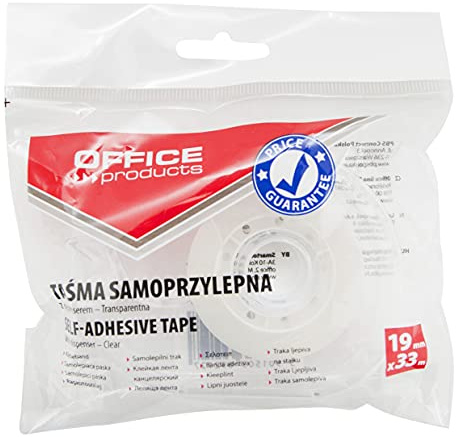 OFFICER PRODUCTS 18221931-90 Klebeband 1 Rollen mit Abroller / 19 mm x 33 m/Spender/Crystal Klebeband ist ein Hoch-Transparentes/Büroklebeband