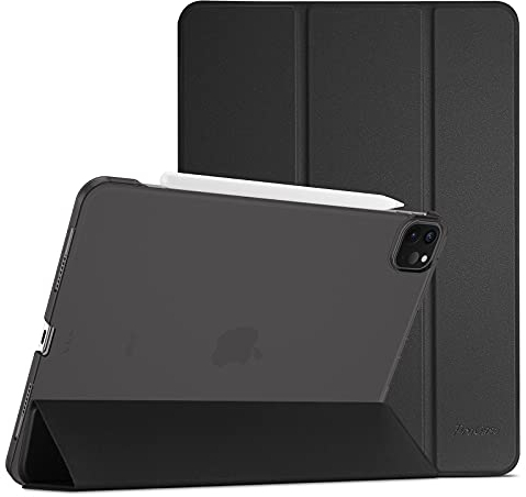 ProCase Hülle für iPad Pro 11 Zoll 2022/2021/2020 (4/3/2 Generation), Dreifach Falt Klapp Schutzhülle, Ultra Dünn Leicht Ständer Schale Smart Case Cover -Schwarz
