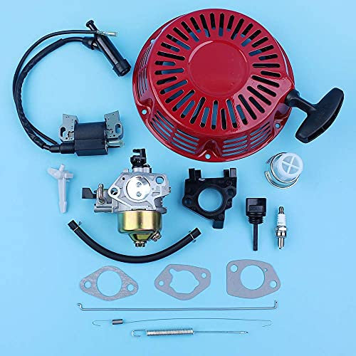 Kit de bobina de encendido de carburador de arranque por retroceso compatible con Honda GX390 GX340 11HP 13HP 188F 190F Generador de gas Motor de potencia para cortacésped