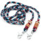 Hundeleine/Führleine aus Tau mit Karabiner & echtem Hirschhorn Ø10mm | 3fach verstellbar | Doppel-Leine | Umhängeleine | robust & wetterfest | Top Handmade-Quality