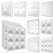 HEXIM 3D Wandpaneele, PVC Kunststoff weiß - Pyramiden Design Paneele 50x50cm Wandverkleidung (5QM HD024) hinter TV glatt hochglanz panels Tapete