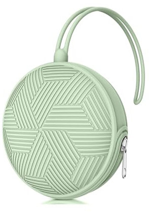 Silikon Schnullerbox Mädchen Junge,BPA-Freiem Silikon Schnullerhalter Aufbewahrung für 2 Schnuller,Wasserdicht Schnullerhalter Schnullerbox für Wickelrucksack(Minze)