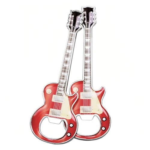 LanHong 2 Stück/Set Flaschenöffner Bier Flaschenöffner Gitarrenform Flaschenöffner Gitarre Geschenk Küche Gadgets für Trinker Musik Gitarrenliebhaber