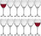 LAV 12x Clear 340ml Venue Red Wine Glasses - Large Glass White Rose Long Stem Cocktail Party Drinking Goblet Gift Set