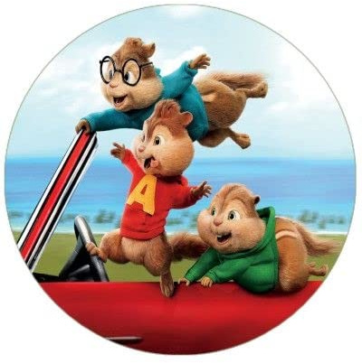 Cialda in Ostia per Decorazioni e Torte a tema cartone animato Alvin Superstar- Chipmunks - Chipettes in Dischi Commestibili Cake Design (MOD. 4)
