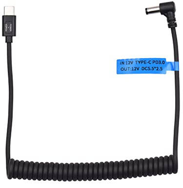 Andoer 12V PD3.0 USB Type-C mâle à 12V DC5.5 * 2.5mm connecteur mâle câble d'alimentation Adaptateur de Cordon de Charge