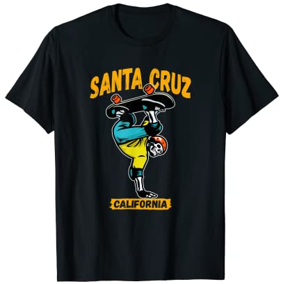 Skelett-Skateboard Santa Cruz Kalifornien T-Shirt