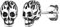 Suplight Clou d'oreille en Argent 925 Tête de Mort Crâne Boucles d’Oreilles Bijoux Viking pour Homme Flamme