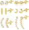 ASH'S CHOICE Ohrstecker Gold Set, 6 Paar Kleine Ohrstecker Ohrringe Sterling Silber 925 für Damen Mädchen, Zirkon Strass Kristall Ohrstecker Gold, Hypoallergen Knorpel Ball Ohrstecker Kleine Set
