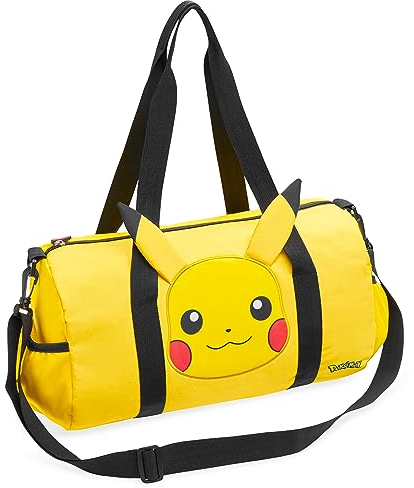 Pokemon Sac de Gym/Piscine, Sac de Foot Garcon Fille, Sacs de Sport pour Enfant, Sac de Voyage, Idée Cadeau pour Fan de Pokemon Accessoire Officiel (Jaune)