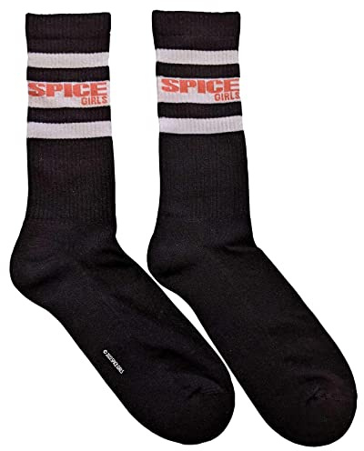 Spice Girls Unisex Adult Stripe Logo Socks (7 UK-11 UK) (Black/White)