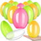 12 Stück Jumbo-Ostereier, 15,2 cm, groß, eiförmige Behälter, befüllbare Kunststoff-Eier, Bulk für Oster-Mottoparty-Gastgeschenke, transparente Oberseite, rosa, hellgrün, gelb