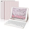 Funda con Teclado para iPad 9a Generación 10.2, Teclado Bluetooth Desmontable con Funda y Portalápices para iPad 9a Gen 2021/8a Gen 2020/7a Gen 2019/iPad Pro 10.5 2017 y iPad Air 3 2019, Rosa