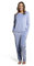LAVENZO Roberto Garino - Pigiama da Donna Invernale in Pile Caldo a Maniche Lunghe - Pigiamone Felpato Due Pezzi Elegante - Idea Regalo Ragazza (XXL, Celeste LV5006+505)