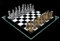 Schachspiel Katzen vs. Hunde Gold Silber - Fantasy Schach Set Glasbrett Schachfiguren Figuren Tiere