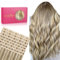WENNALIFE Tape Extensions Echthaar, 40pcs 100g 50cm 20 Zoll Ash Braun Highlights Goldblond Haarverlängerung Echthaar Extensions Tape Invisible Tape in Extensions Echthaar Seidig Hair Extensions Seidig