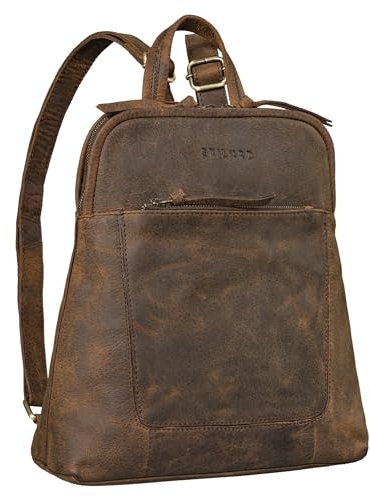STILORD Cathy Frauen Rucksack Elegant Leder Cityrucksack Damen Daypack Vintage Rucksackhandtasche Echtleder Farbe:Colorado - braun