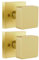 naubea 2 Pack Gold Dummy Door Knob, Brushed Gold Door Knobs Interior for Closet, Heavy Duty Square Satin Brass Door Knob Modern Dummy Door Handle