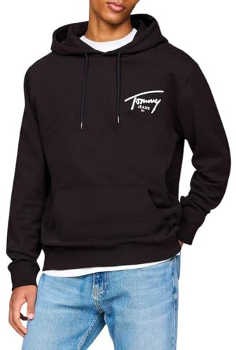 Tommy Jeans Herren Hoodie Regular Fit Entry Graphic mit Kapuze, Schwarz (Black), XXL