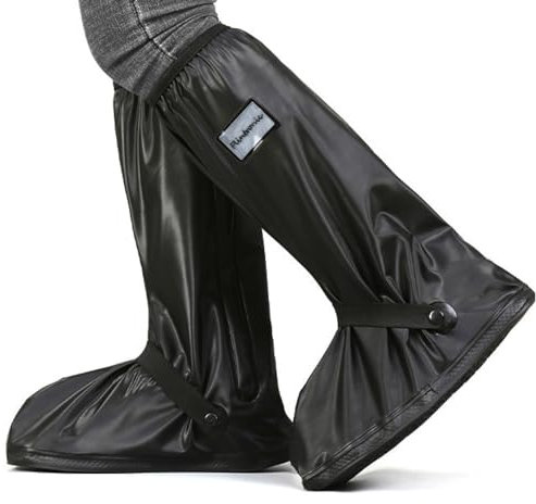 flintronic 1 Pare Cubre Zapatos Impermeable Lluvia, Lavable Cubrezapatos Reflector, Calzado Cubrebotas Nieve Anti Barro Reutilizables, Diseño de Suela Antideslizante Cubre, para Hombre Mujer, M