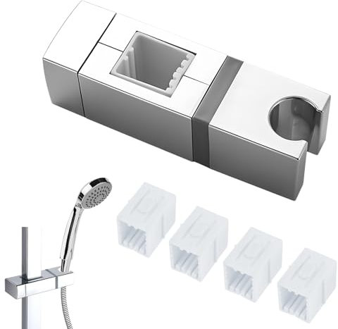 Adjustable Shower Bracket, No-Drill Shower Rail Holder, Fits Multiple Sizes of Shower Rails & Lifting Rods, 360° Angle Adjustment Holder Accessories -- 18x30, 22x22, 25x25, 30x15mm