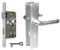 BKS Zimmertür/Wohnungstür/Badezimmer Komplett Set, inclusive Aluminium Schild Beschlag (BB Buntbartschlüssel, DIN LINKS, Renovierungsschild 240mm x 47mm)