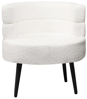 Alivio Sherpa Chair, Sherpa Sofa Chair for Living Room Bedroom Dining Room Makeup Office Reception Cafe Bar (White)