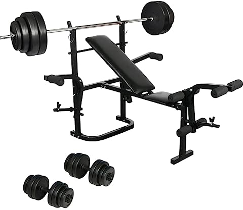 AUUIJKJF Klappbare Hantelbank, Kurzhantel, Langhantel-Set, Zuhause, Fitnessstudio, Anzugmöbel