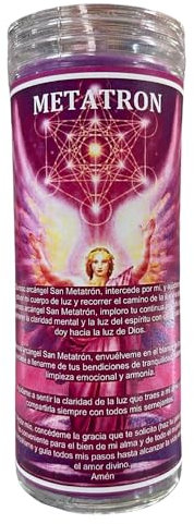 Velón del Metatrón para Protección, Guía y Conexión Espiritual | Vela Especial con Aceite para Proteger de Malas Energías y Personas, Limpieza Emocional y Bendición.