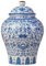 Chinoiserie Blau-weiße Ingwergläser, Porzellan-Glas, Tee-Aufbewahrung, Keramik, dekoratives Ingwerglas mit Deckel, Chinoiserie-Dekor, blaue und weiße Vase, Porzellanvasen Dekor für Wohnzimmer,