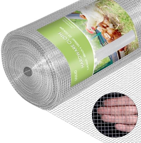 UULID Hardware Cloth 1/4 Inch 48 x 100 ft 23 gauge Hot Dipped Galvanized After Welding Fence Wire Mesh Roll Hardware Mesh Chicken Rabbit Snake Cage Welding Fencing