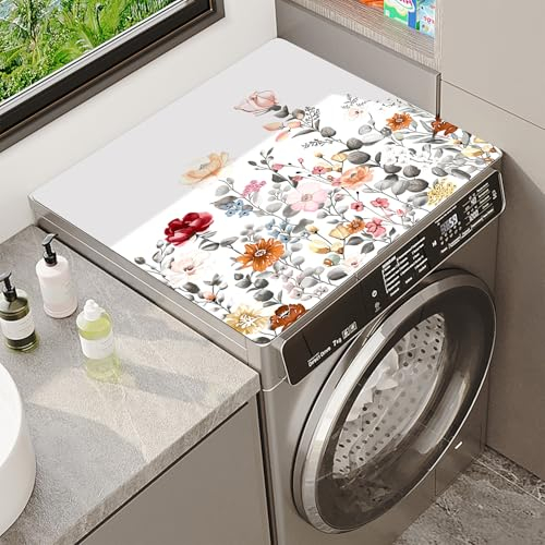 Funda Para Lavadora Motif Floral Girasol Tapete Para Lavadora Para Lavadora Secadora Impermeable Antideslizante Para Lavadora Microondas Nevera BañOs Cocina Bajo Fregadero Mat (Color 1,50x60cm)