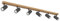 Deckenlampe schwenkbar 6 Flammig Deckenstrahler schwarz Holz Decken Strahlerleiste, Metall graphit Holzoptik, 6x GU10, LxBxH 115x6x12 cm